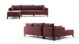 Ecksofa links Bella Claret Red