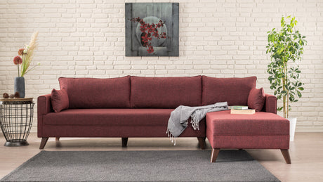 Rechtes Ecksofa Bella Claret Red