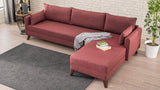 Rechtes Ecksofa Bella Claret Red