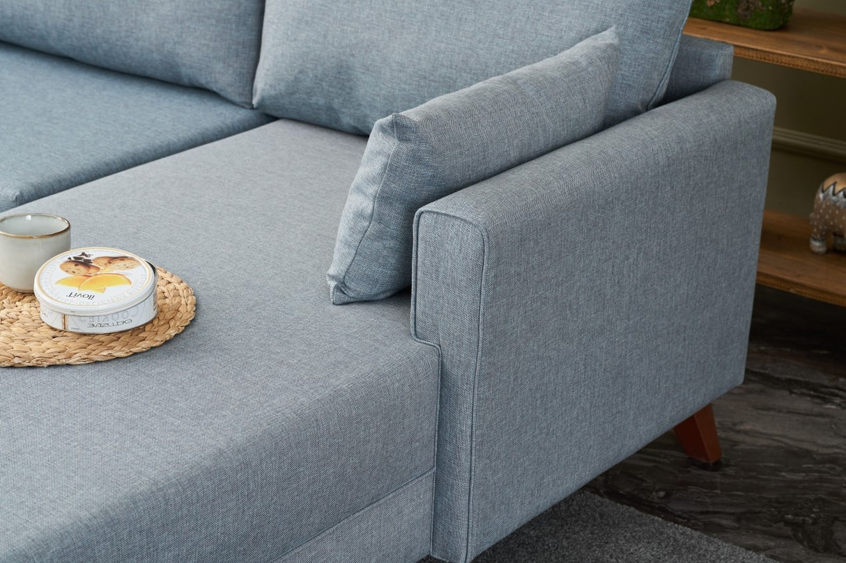 Rechtes Ecksofa Bella Blue