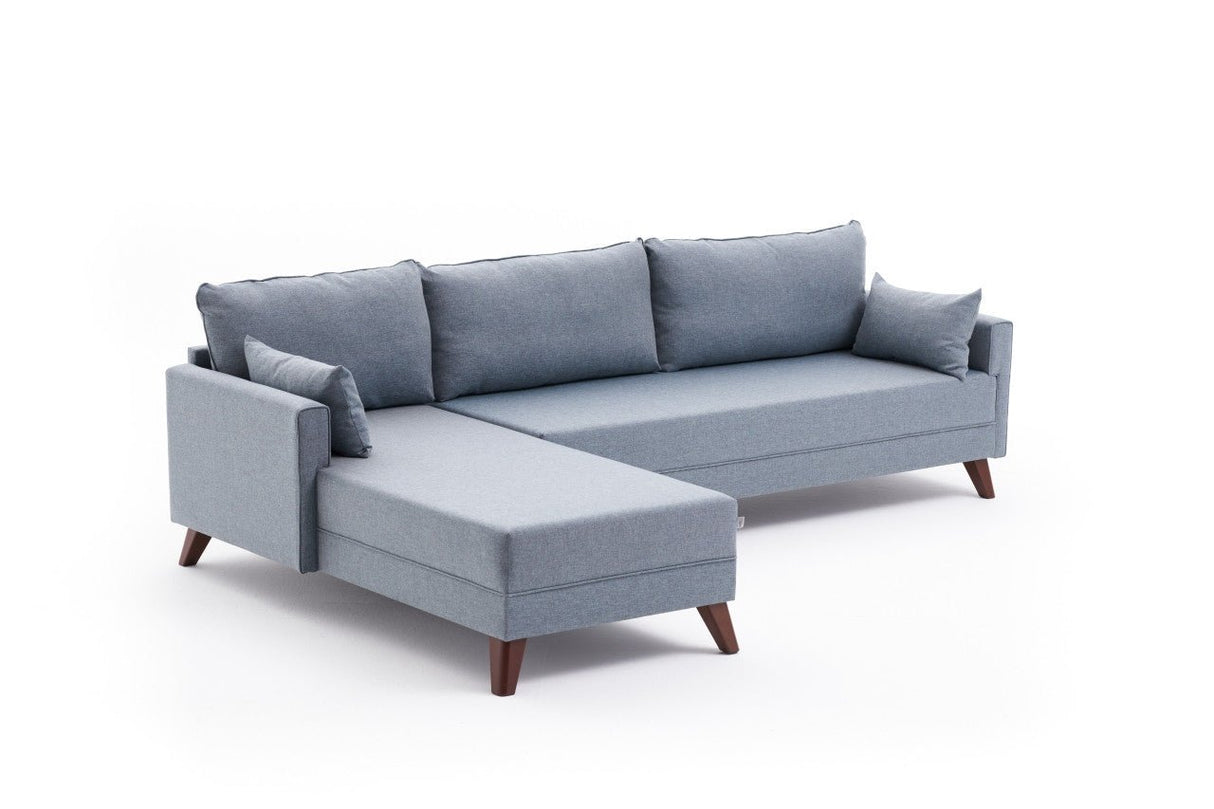 Ecksofa links Bella Blue