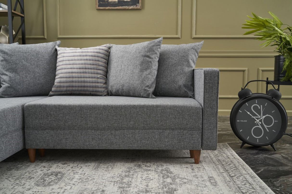 Ecksofa mit Schlaffunktion Links Aydam Grey