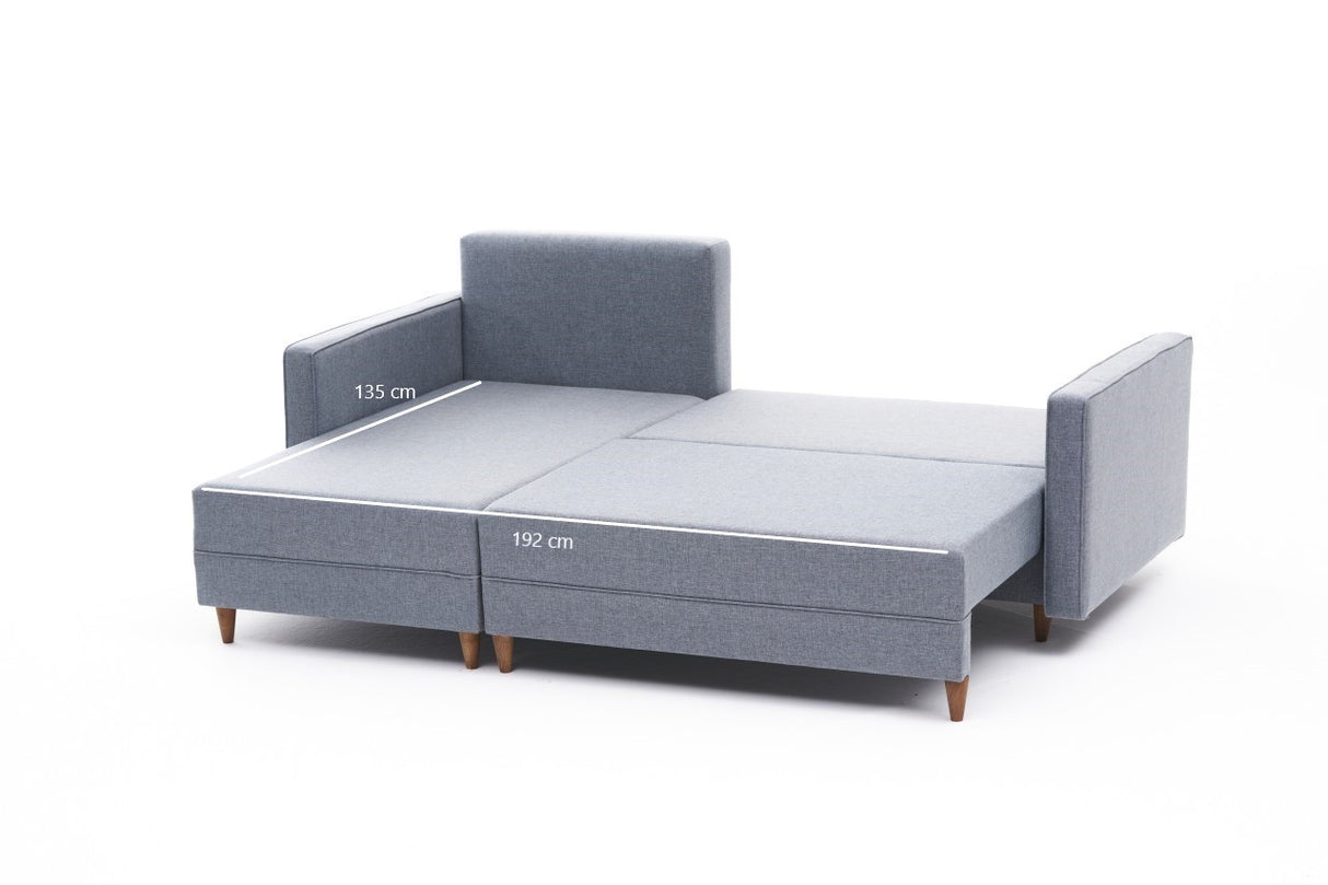 Ecksofa mit Schlaffunktion Links Aydam Blue