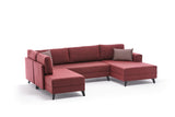 Ecksofa mit Schlaffunktion Efsun Claret Red