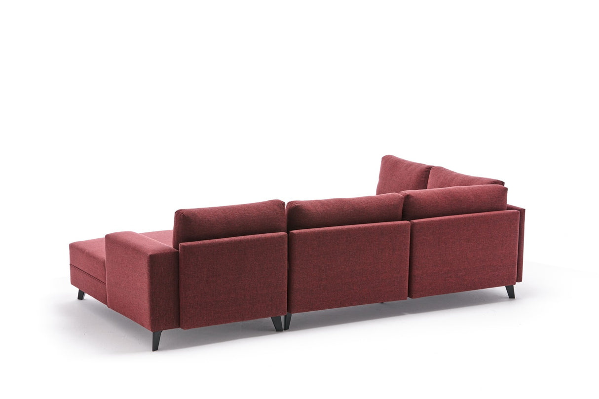 Ecksofa mit Schlaffunktion Efsun Claret Red