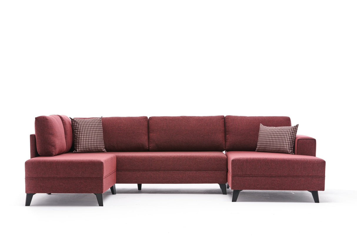 Ecksofa mit Schlaffunktion Efsun Claret Red