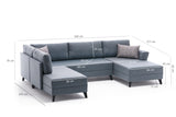 Ecksofa mit Schlaffunktion Belen Blue