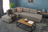 Ecksofa mit Schlaffunktion Links Manama Creme