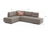 Ecksofa mit Schlaffunktion Links Manama Creme