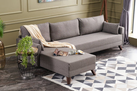 Ecksofa links Bella Brown