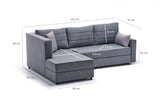 Ecksofa mit Schlaffunktion Links Ece Grey