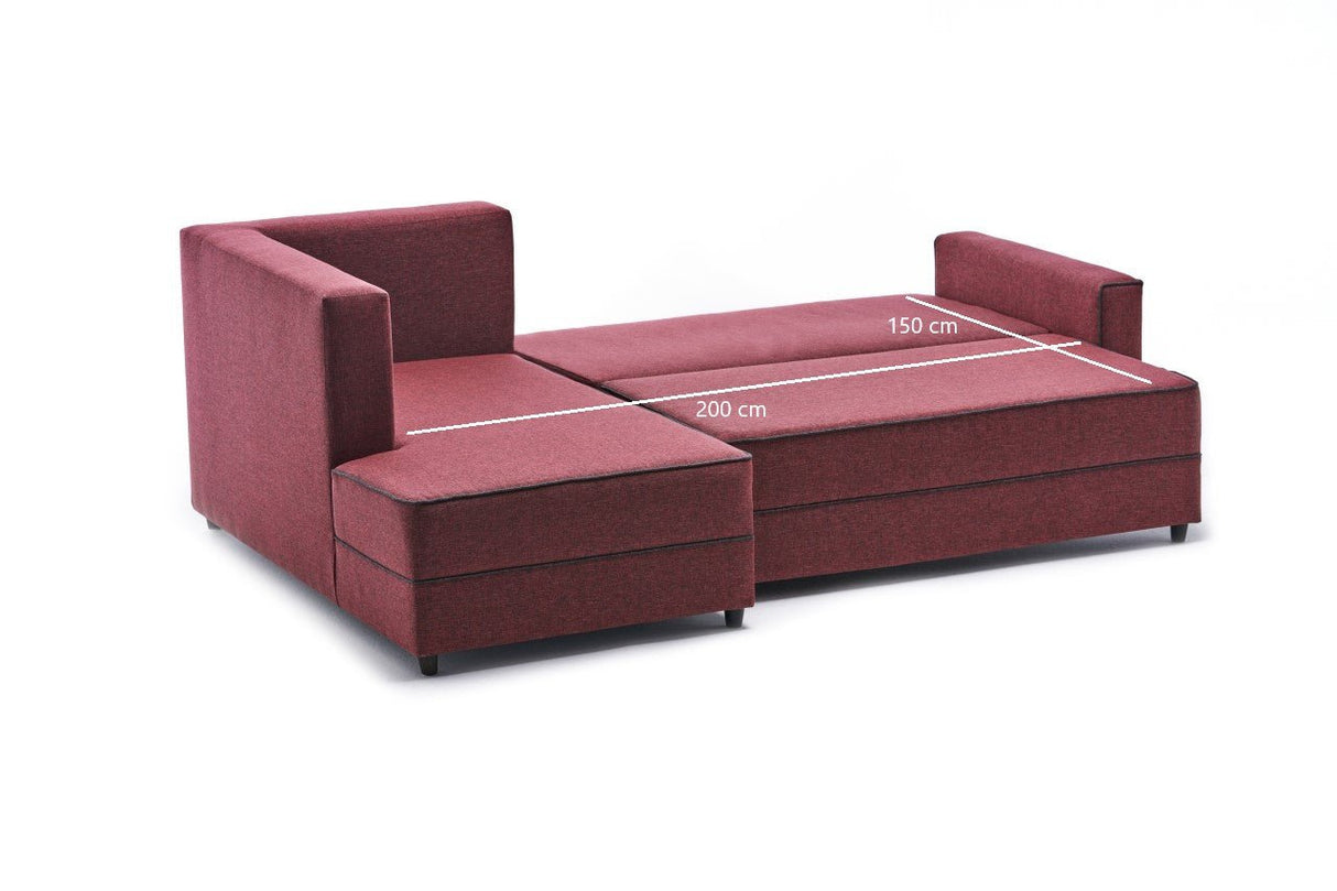 Ecksofa mit Schlaffunktion Links Ece Claret Red