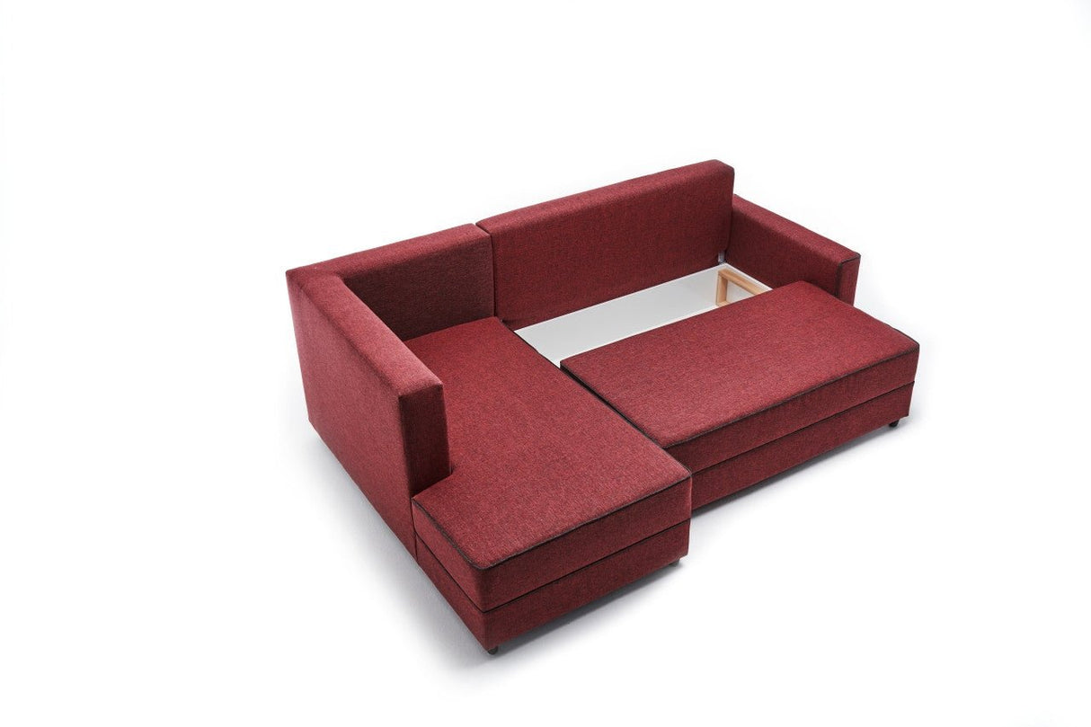 Ecksofa mit Schlaffunktion Links Ece Claret Red