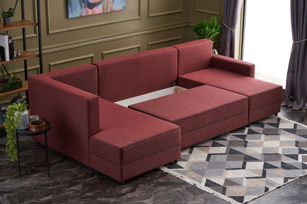 Ecksofa mit Schlaffunktion Ece Claret Red