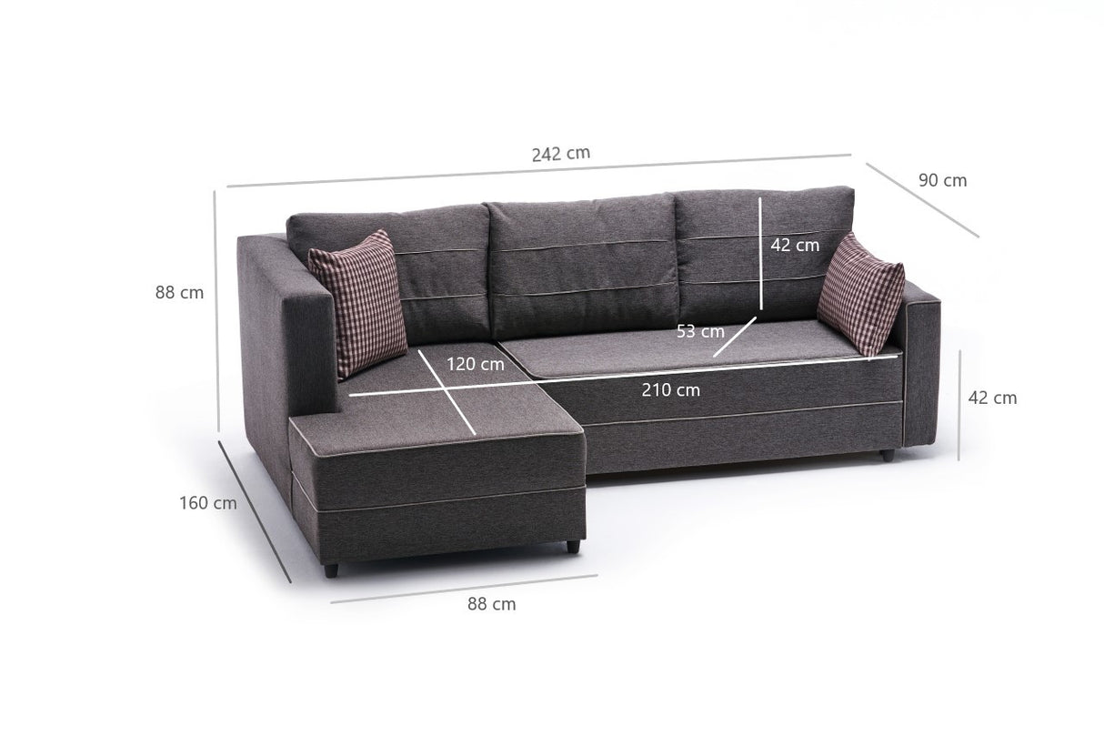 Ecksofa mit Schlaffunktion Links Ece Brown