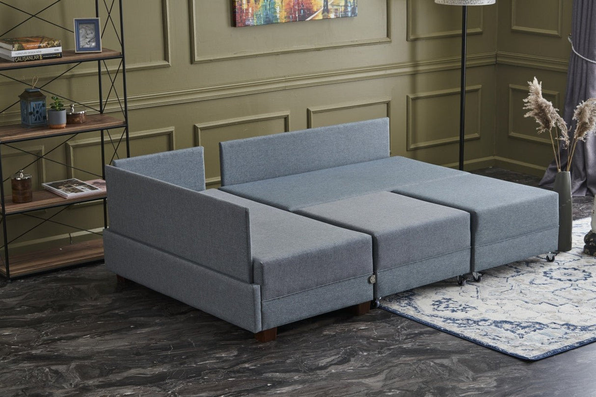 Ecksofa mit Schlaffunktion Left Fly Blue