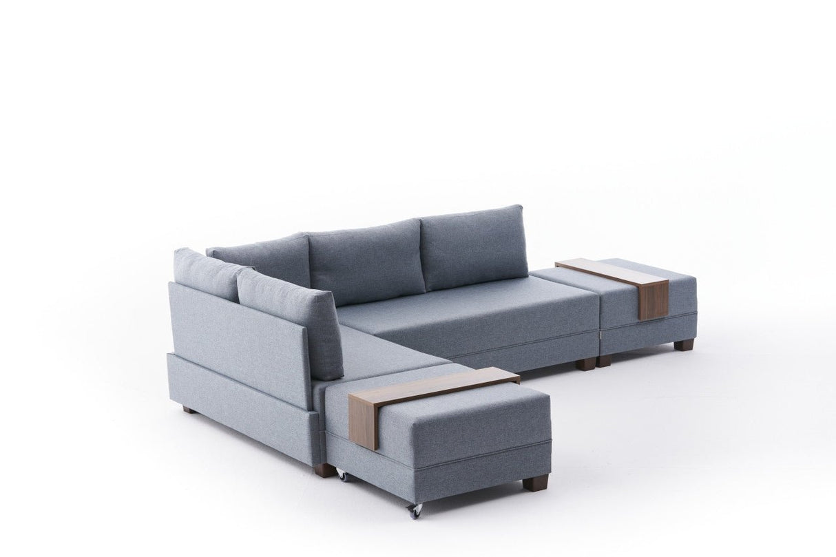 Ecksofa mit Schlaffunktion Left Fly Blue