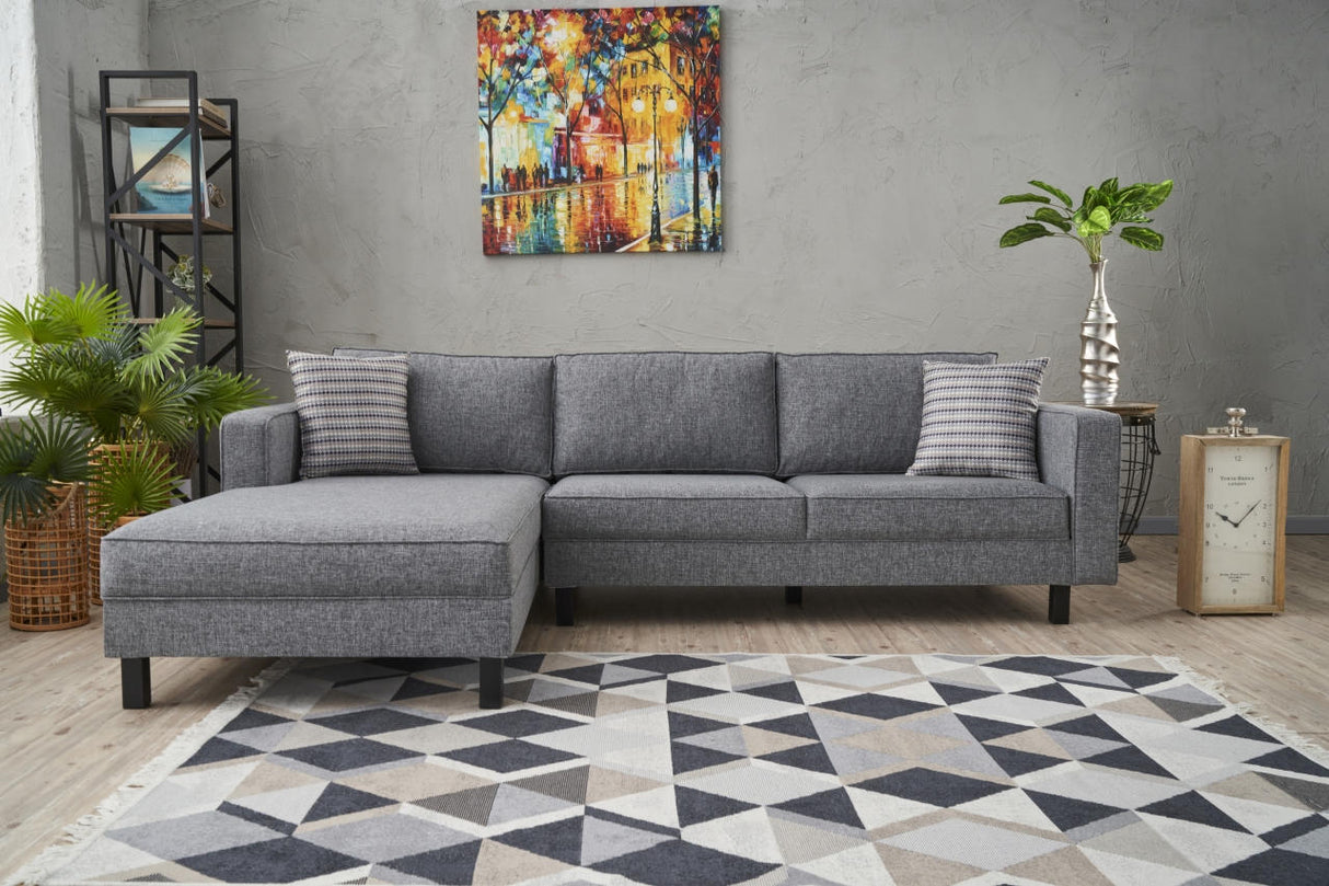 Ecksofa links blank grau