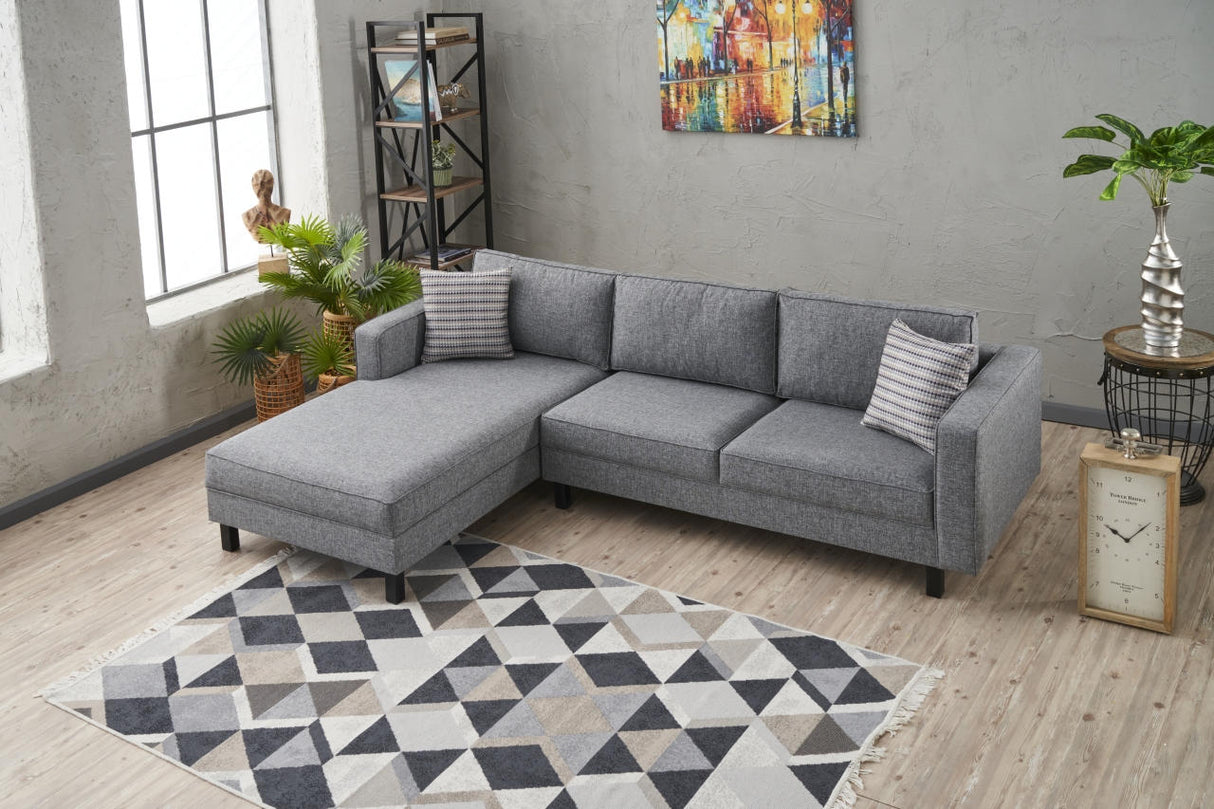 Ecksofa links blank grau