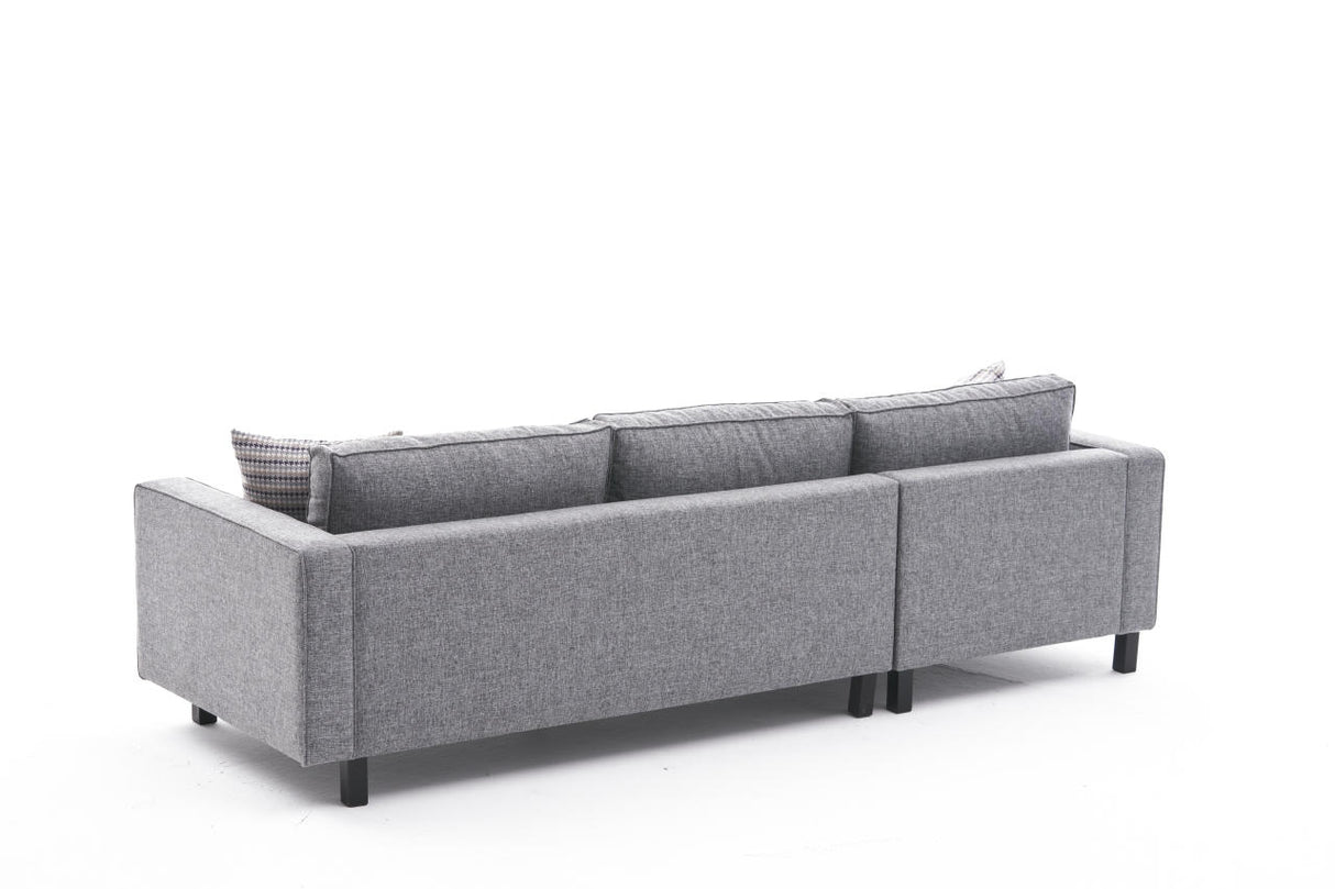 Ecksofa links blank grau