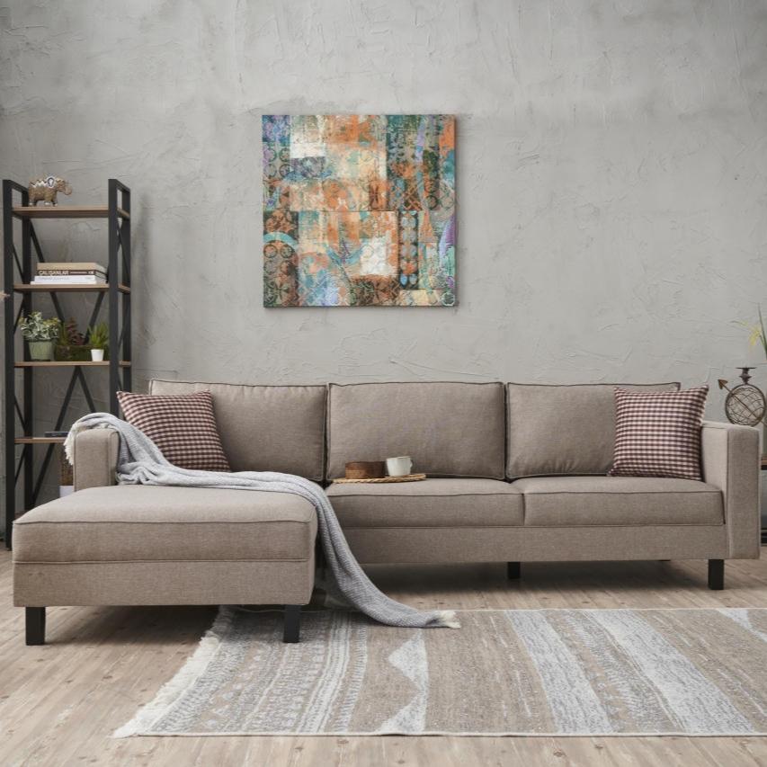 Ecksofa links blank Creme