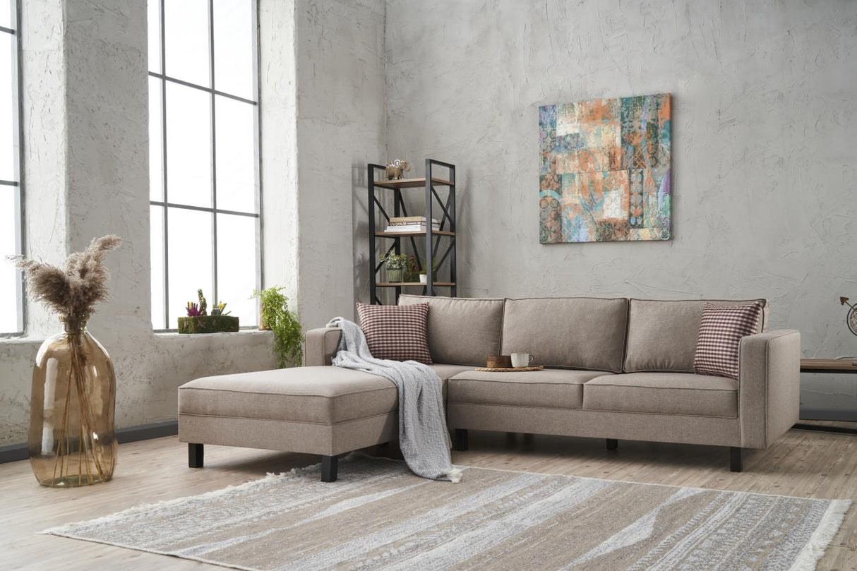 Ecksofa links blank Creme