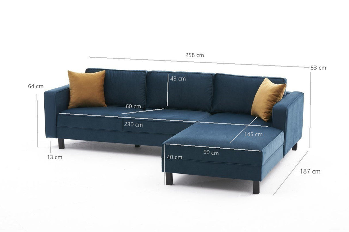 Ecksofa rechts Kale Oil Green