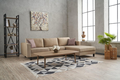 Ecksofa rechts blank creme