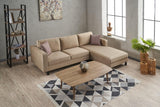 Ecksofa rechts blank creme