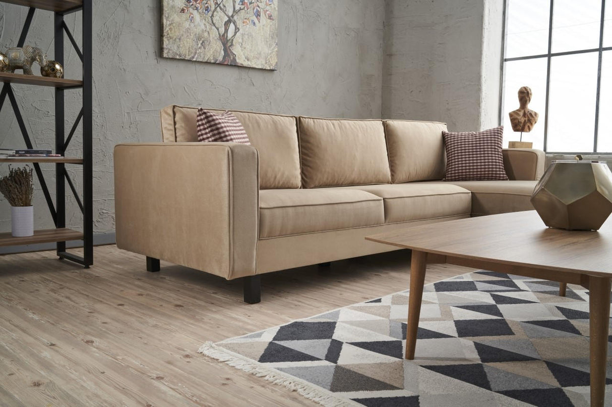 Ecksofa rechts blank creme