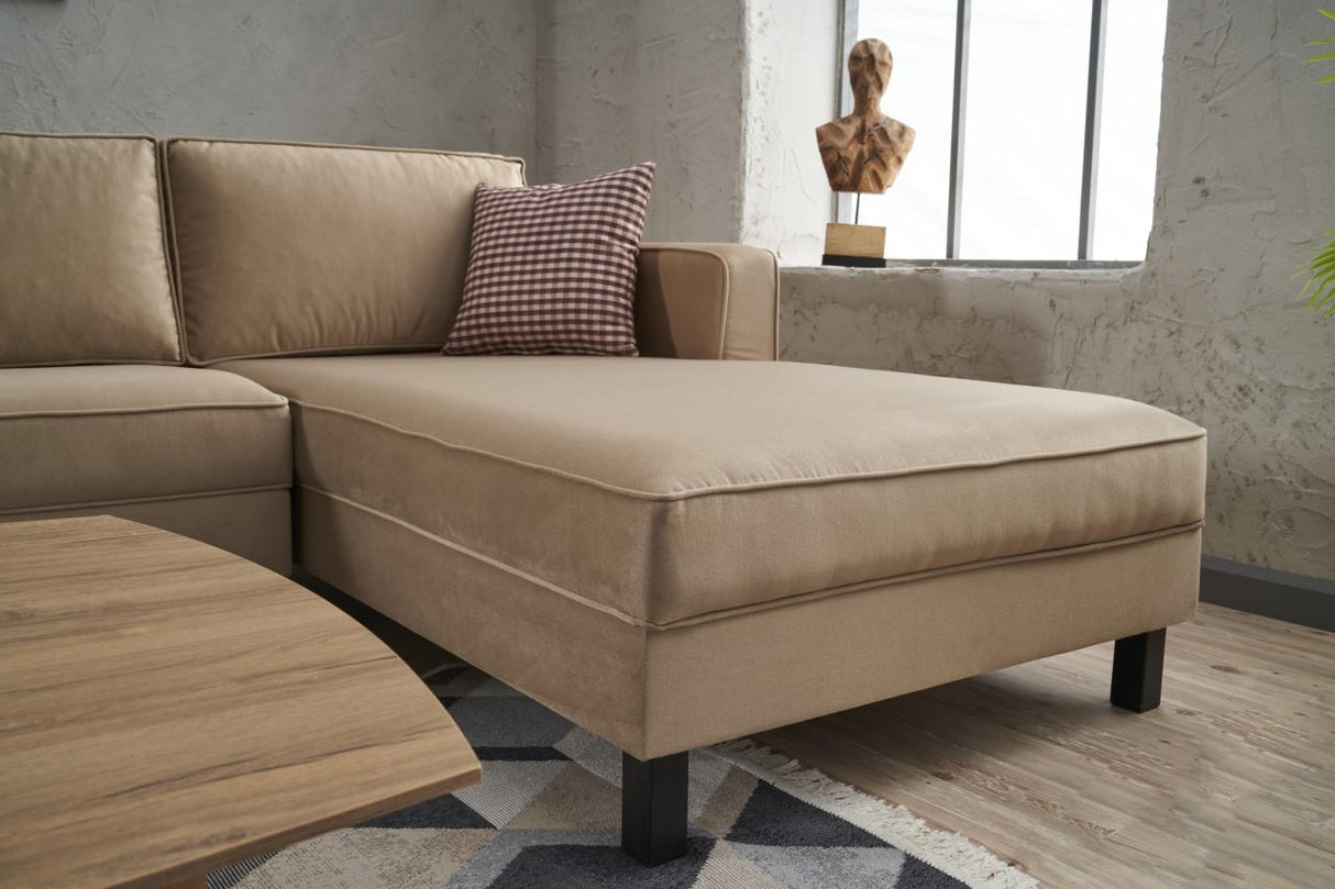 Ecksofa rechts blank creme