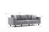 3-Sitzer-Sofa, blankes Grau