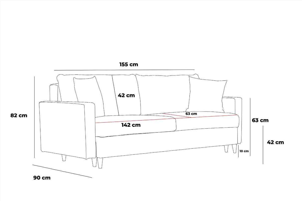 2-Sitzer-Sofa Eva Anthrazit