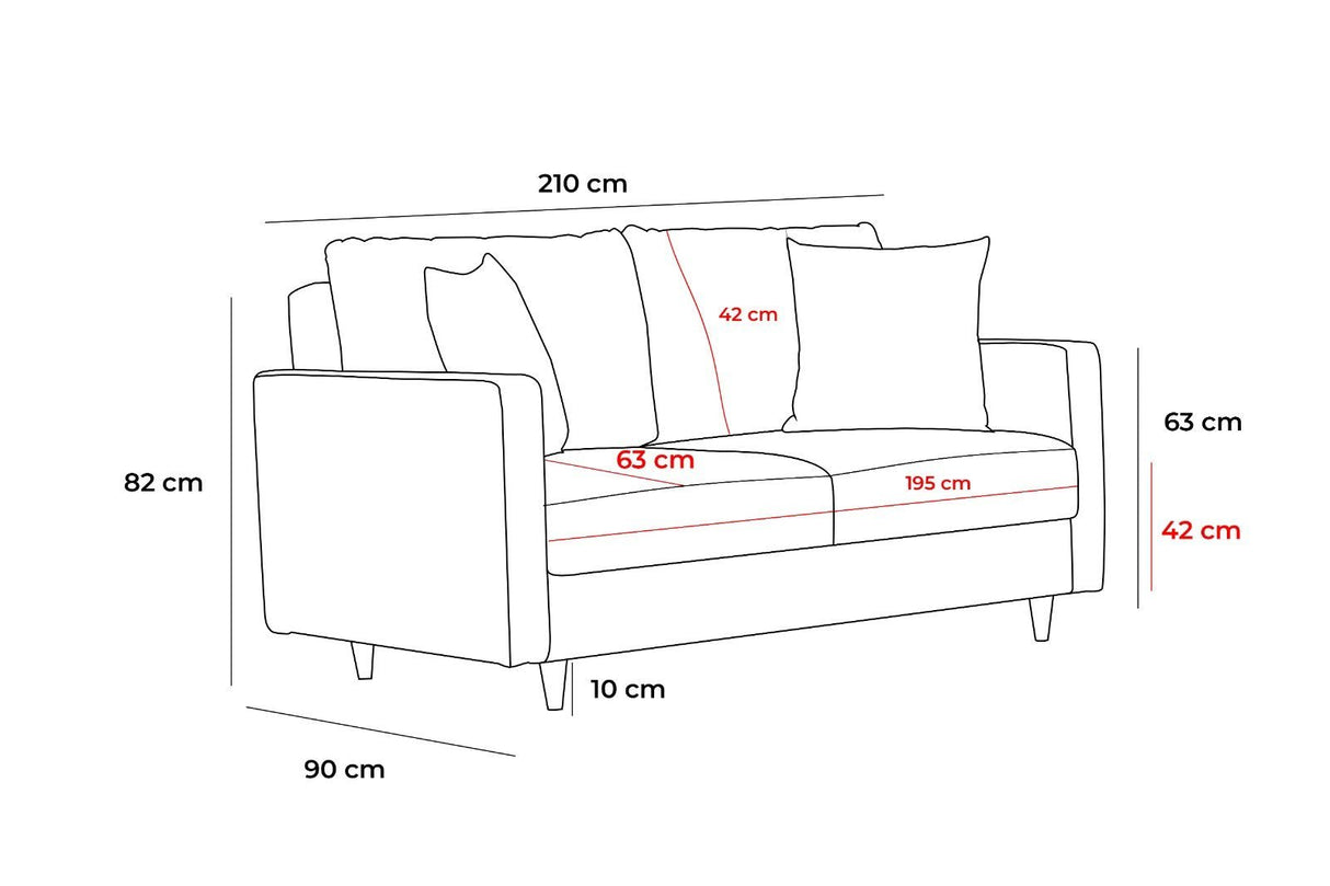 3-Sitzer-Sofa Eva Anthrazit