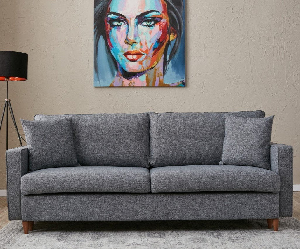 3-Sitzer-Schlafsofa Eva Grey