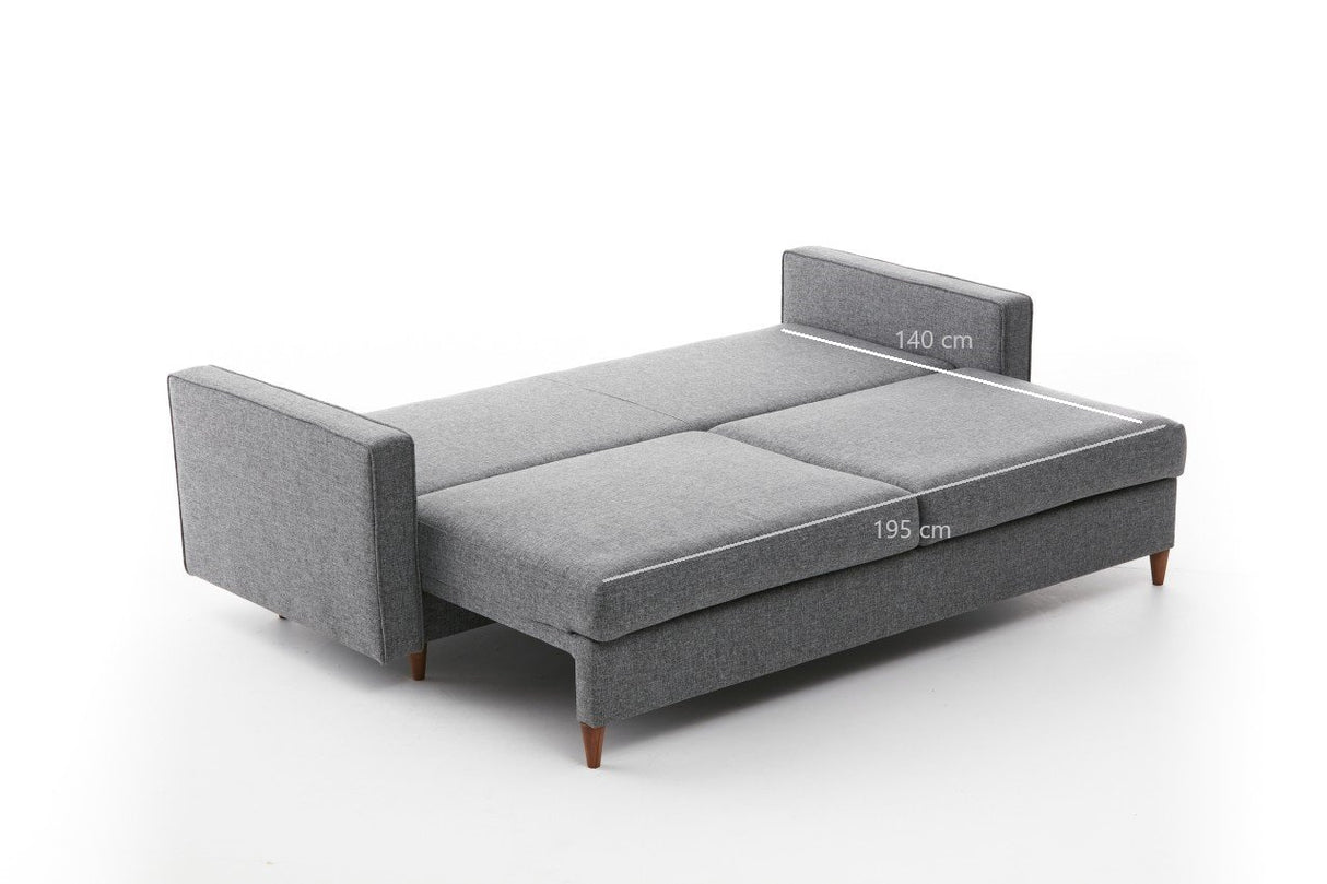 3-Sitzer-Schlafsofa Eva Grey