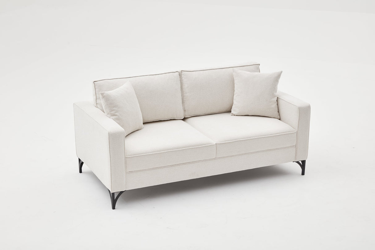 2-Sitzer-Sofa Berlin Creme Schwarz