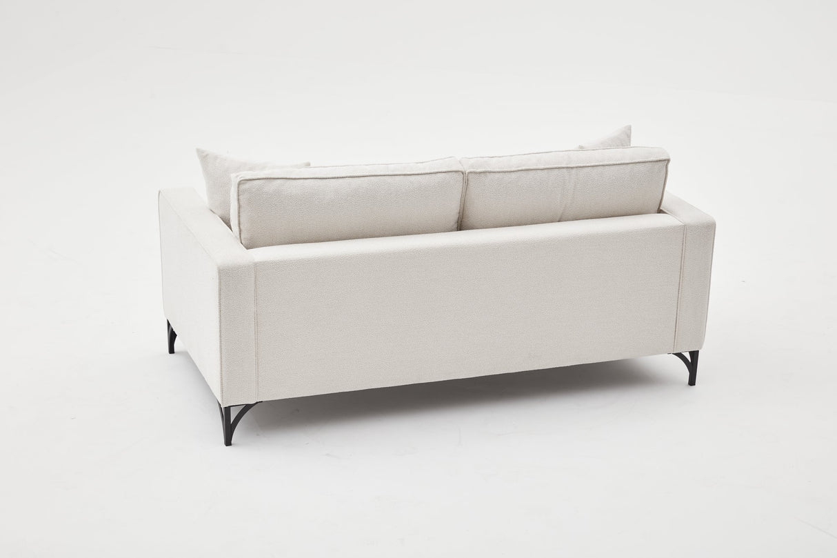 2-Sitzer-Sofa Berlin Creme Schwarz