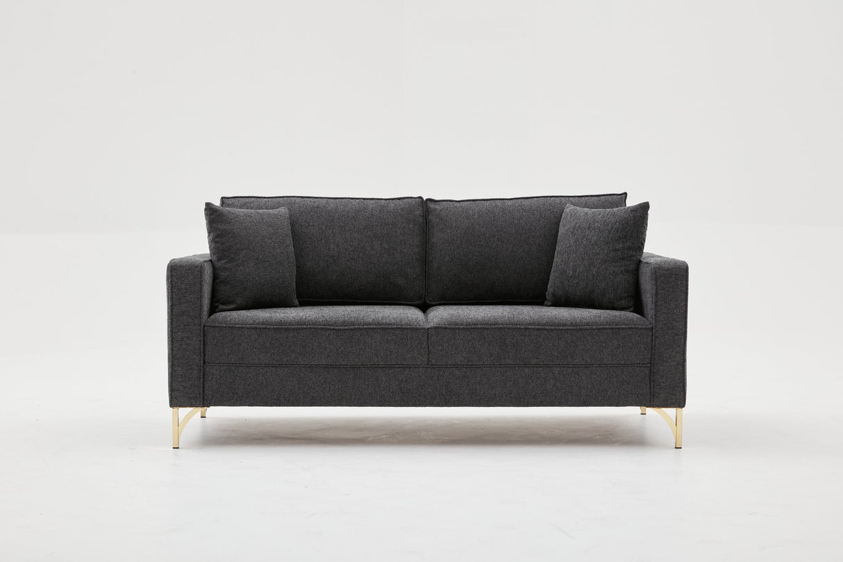 2-Sitzer-Sofa Berlin Anthrazit Gold