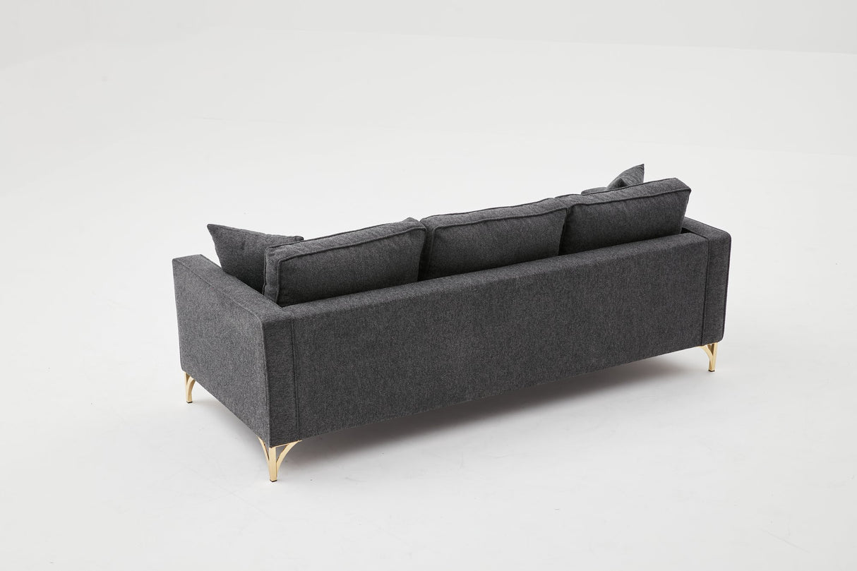 3-Sitzer-Sofa Berlin Anthrazit Gold