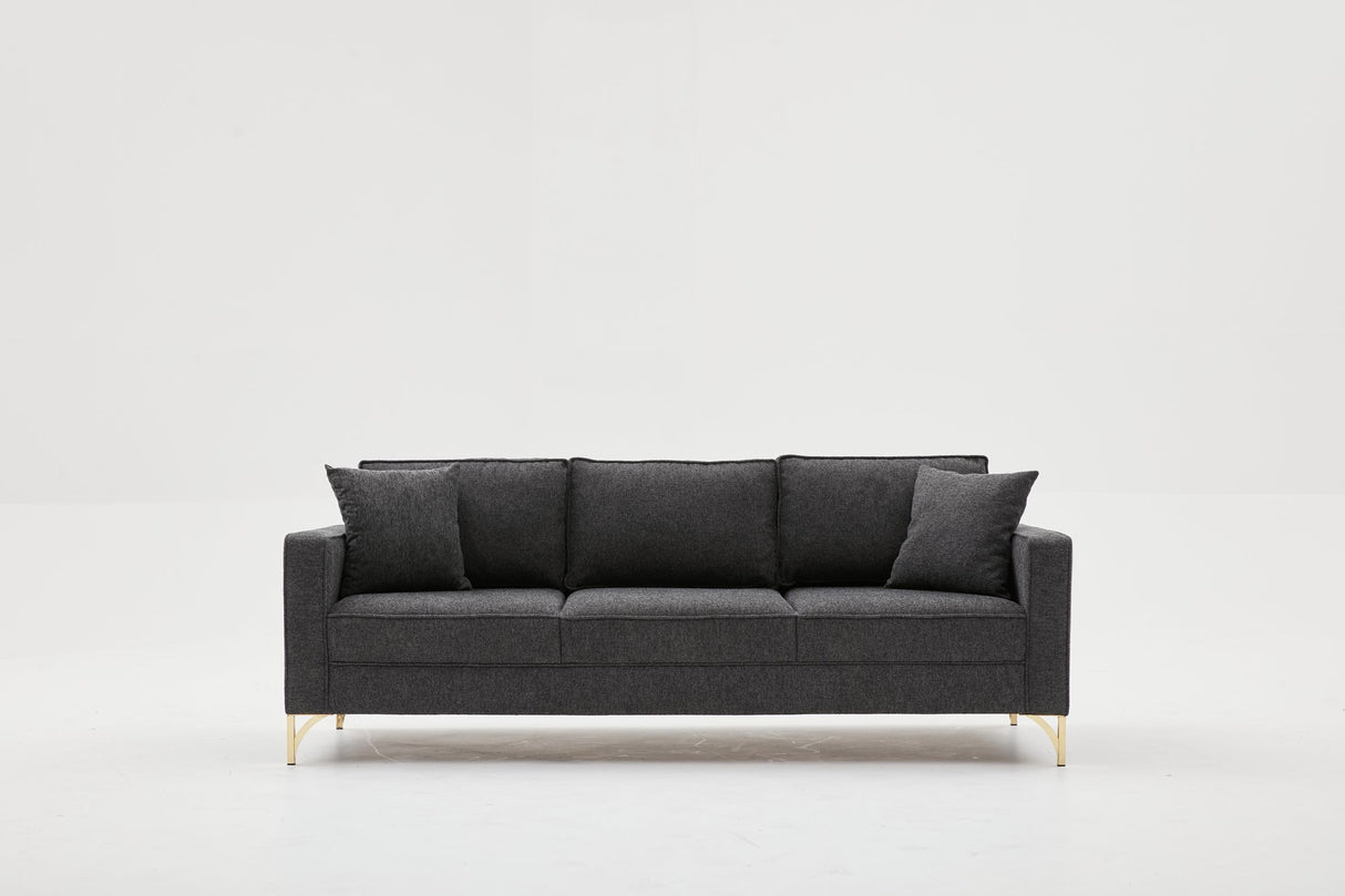 3-Sitzer-Sofa Berlin Anthrazit Gold