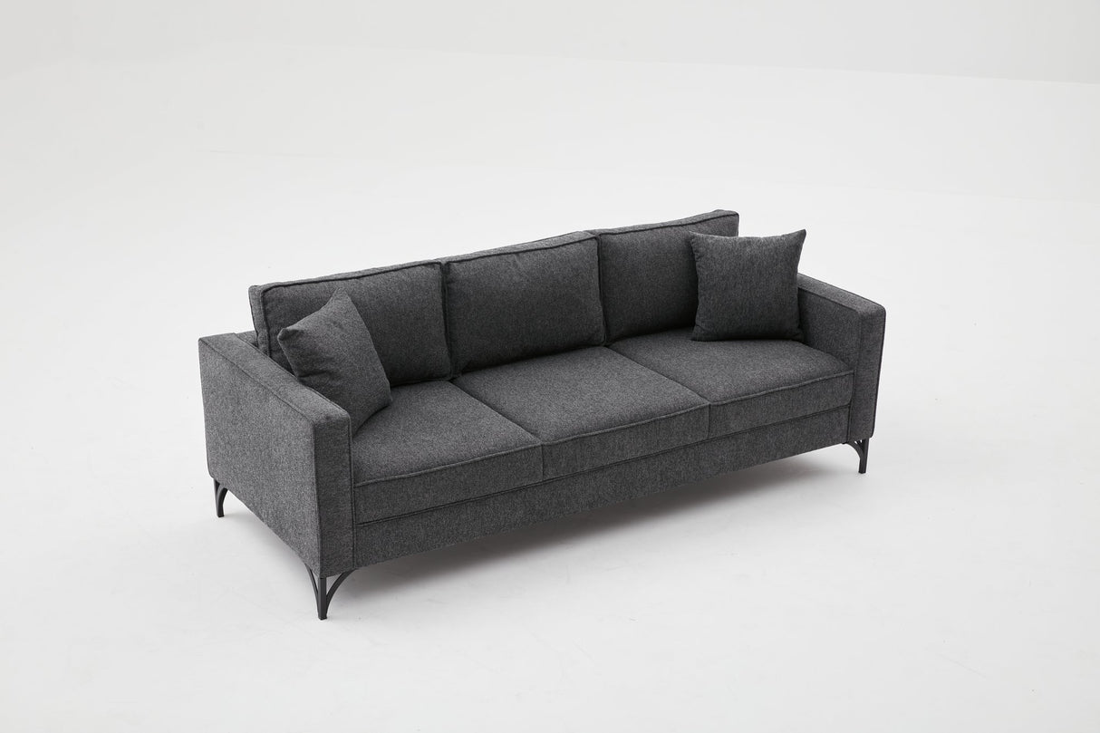 3-Sitzer-Sofa Berlin Anthrazit Schwarz