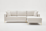 Ecksofa rechts Berlin Creme Gold