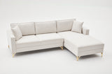 Ecksofa rechts Berlin Creme Gold