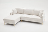 Ecksofa links Berlin Creme Gold