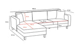 Ecksofa rechts Berlin Creme Schwarz