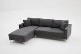 Ecksofa links Berlin Anthrazit Gold