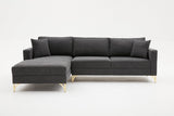 Ecksofa links Berlin Anthrazit Gold