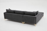 Ecksofa links Berlin Anthrazit Gold