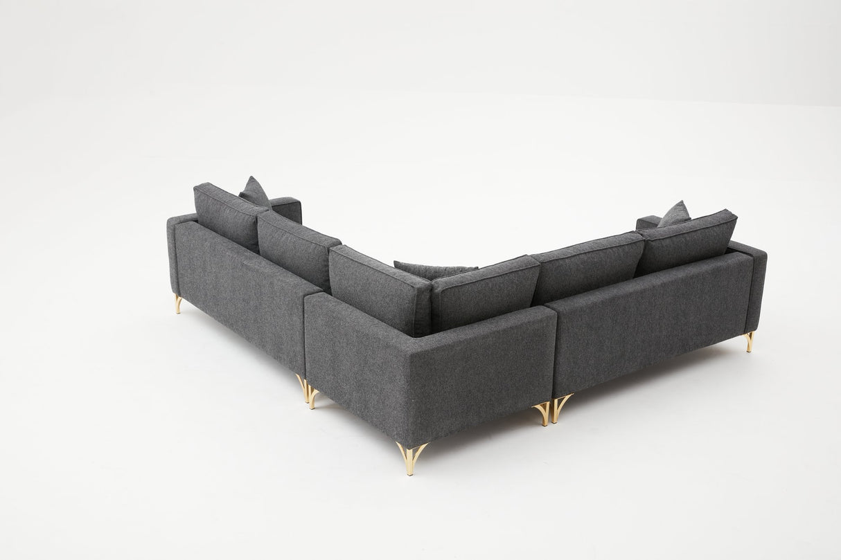 Ecksofa Berlin Anthrazit Gold